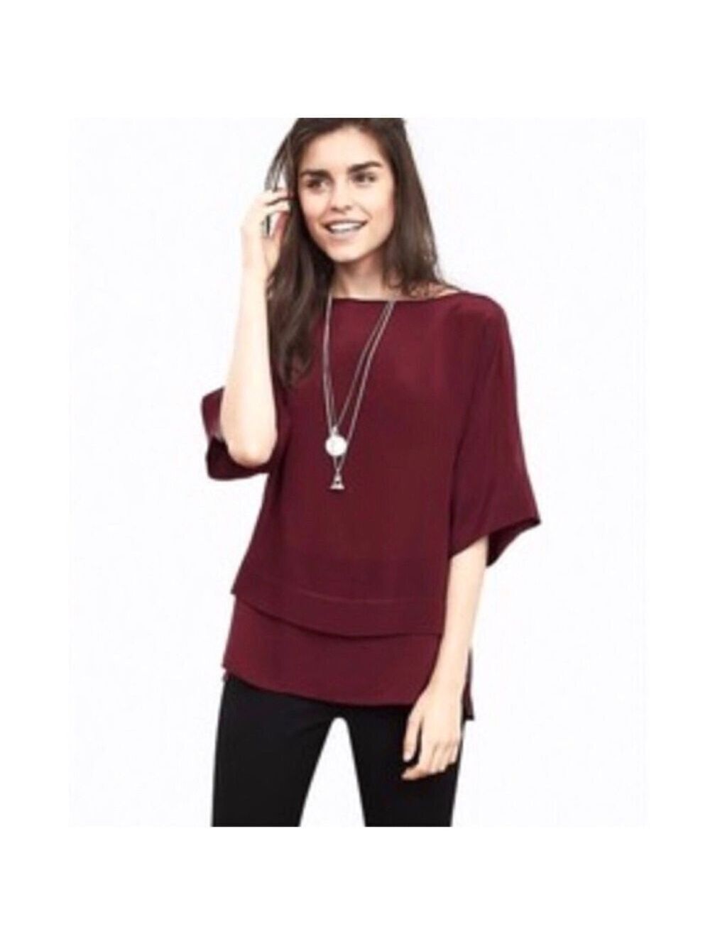 Banana Republic Silk Sheer Panel Top - Picture 8 of 8